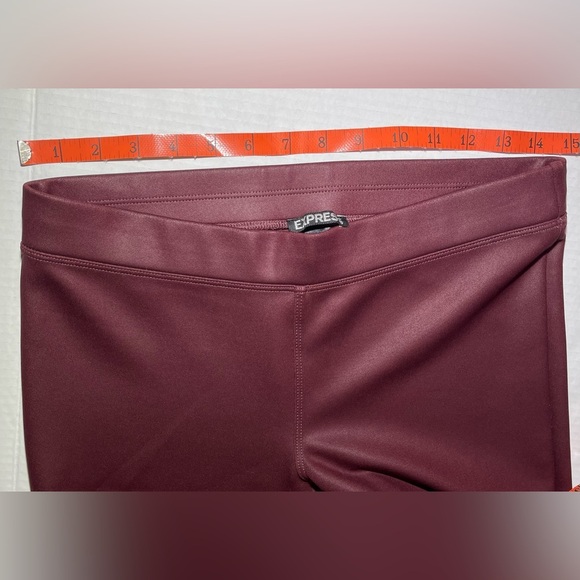 Express Women's Burgundy Faux Leather Leggings Size Small - Picture 6 of 8